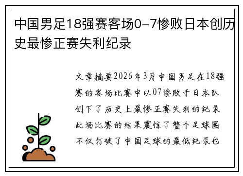 中国男足18强赛客场0-7惨败日本创历史最惨正赛失利纪录